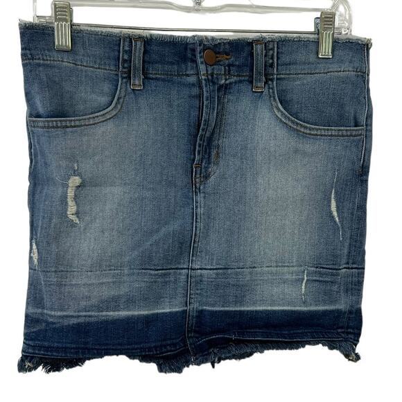 J Brand  Lela Distressed Denim Mini Skirt SZ 26 - Picture 1 of 8